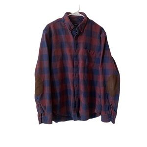 Large J. Crew Flannel With Elbow Patches